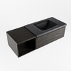 MONDIAZ BUKLA 120cm ensemble de meuble avec module ouvert 40 couleur Marron Foncé avec 1 tiroir. Lavabo CLOUD à droite 1 trou de robinet couleur Urban. SW1382353