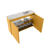 MONDIAZ TURE-DLUX Meuble toilette - 80cm - Ocher - EDEN - vasque Glace - position droite - 1 trou de robinet SW1103391