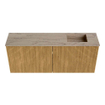 Mondiaz JOYA-DLUX 100cm meuble de salle de bains WC - couleur Oak - Vasque FAYE position Droite 1 trou de robinet couleur Arena. SW1423864
