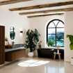 MONDIAZ THOR-DLUX 160cm badmeubel ronding links + rechts kleur Walnut met 1 lade en 2 deuren. Vrijhangende wastafel CLOUD Midden 1 kraangat kleur Lava. SW1465021