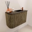 Mondiaz JOYA-DLUX Meuble de salle de bains - 61,6cm - arrondi gauche couleur Dusk - Vasque FAYE position droite 1 trou de robinet couleur Lava SW1423263