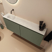 MONDIAZ TURE-DLUX Meuble toilette - 120cm - Army - EDEN - vasque Opalo - position gauche - sans trou de robinet SW1104182