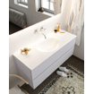 Mondiaz VICA ensemble de meuble de salle de bain - 120cm - meuble sous-vasque cale - 2 tiroirs - lavabo moon milieu - sans trou de robinet - miroir LED - version XL 60cm haut SW1097775