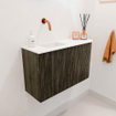 Mondiaz JOYA Meuble de toilettes 71,6 cm - arrondi à droite couleur Shadow - Lavabo FAYE position à gauche sans trou de robinet couleur Talc. SW1421438