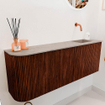 Mondiaz JOYA-DLUX Meuble de salle de bains 111.6cm - arrondi gauche couleur Ruby - Vasque FAYE position Droite Sans trou de robinet couleur Saba SW1425627