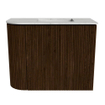 Mondiaz JOYA-DLUX 51.6cm toiletmeubel - ronding links kleur Walnut - Wastafel FAYE positie Rechts 1 kraangat kleur Opalo. SW1422578