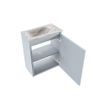 MONDIAZ TURE-DLUX Meuble de toilettes 40 cm Clay. Lavabo EDEN Glace position gauche. Avec 1 trou de robinet. SW1103197