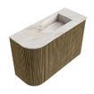 Mondiaz JOYA-DLUX 61.6cm toiletmeubel - ronding links kleur Dusk - Wastafel FAYE positie Rechts 1 kraangat kleur Frappe. SW1423100