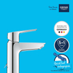 Grohe Start Quickfix Wastafelmengkraan - opbouw - 10.9cm uitloop - S-size - chroom SW710603