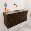 Mondiaz JOYA-DLUX Meuble de salle de bains 80cm - couleur Walnut - Vasque FAYE position Milieu Sans trou de robinet couleur Oza SW1424575