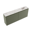 MONDIAZ TURE-DLUX Meuble toilette - 120cm - Army - EDEN - vasque Glace - position droite - 1 trou de robinet SW1103180