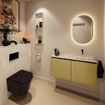 MONDIAZ TURE-DLUX Meuble toilette - 100cm - Oro - EDEN - vasque Ostra - position droite - sans trou de robinet SW1104975