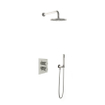 Hotbath Get Together IBS2A Regendoucheset inbouw - 35cm wandarm - 20cm ronde hoofddouche - staafhanddouche - geborsteld nikkel SW12111