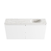 MONDIAZ TURE-DLUX Meuble toilette - 100cm - Talc - EDEN - vasque Ostra - position droite - sans trou de robinet SW1104690