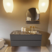 Mondiaz VICA-DLUX ensemble de meuble de salle de bain - 120cm - meuble sous-vasque gris foncé - 2 tiroirs - lavabo encastré cloud droite - sans trous de robinet - version haute de 60cm - lave SW1085996