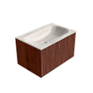 MONDIAZ KURVE-DLUX Meuble de salle de bains 70 cm couleur Ruby avec 1 tiroir et 0 porte. Lavabo BIG SMALL Central 1 trou de robinet Meli. SW1432038