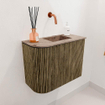 Mondiaz JOYA-DLUX 51.6cm toiletmeubel - ronding links kleur Dusk - Wastafel FAYE positie Rechts Zonder kraangat kleur Arena. SW1425764