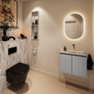MONDIAZ TURE-DLUX Meuble WC 60cm Plata. EDEN lavabo Glace position droite. Sans trou de robinet. SW1103442