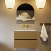 Mondiaz VICA-DLUX ensemble de meuble de salle de bain - 70cm - meuble sous-vasque oro - 2 tiroirs - lavabo encastré cloud milieu - sans trous de robinet - version haute de 60cm - opalo SW1086600