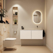 MONDIAZ TURE-DLUX Meuble toilette - 120cm - Talc - EDEN - vasque Frappe - position droite - sans trou de robinet SW1102608