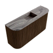 Mondiaz JOYA-DLUX 83.2cm toiletmeubel - ronding links en rechts kleur Walnut - Wastafel FAYE positie Midden 1 kraangat kleur Sombra. SW1424764