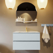 MONDIAZ VICA-DLUX Ensemble de meuble de salle de bains - 80cm - meuble bas clay - 2 tiroirs - lavabo encastré cloud centré - 1 trou de robinet - version haute 60cm - glace SW1088152