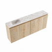 MONDIAZ TURE-DLUX Meuble toilette - 120cm - Washed Oak - EDEN - vasque Glace - position gauche - 1 trou de robinet SW1103654