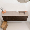 Mondiaz JOYA-DLUX 101.6cm meuble de salle de bains - arrondi gauche couleur Walnut - Vasque FAYE position Droite 1 trou de robinet couleur Saba. SW1424671