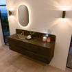 Mondiaz CIRO-DLUX Badkamermeubelset - 160x45x50cm - Solid surface wastafel Lava - 1 wasbak Links - 1 kraangat - 4 lades - Shadow SW1532512