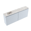 MONDIAZ TURE-DLUX Meuble WC 120 cm Clay. Lavabo EDEN Glace position gauche. Avec 1 trou de robinet. SW1103217