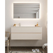 Mondiaz VICA ensemble de meuble de salle de bain - 120cm - meuble sous-vasque lin - 2 tiroirs - lavabo lune gauche - 1 trou de robinet - miroir LED - version XL 60cm de haut SW1098274