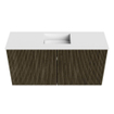Mondiaz JOYA 80cm meuble de salle de bains - couleur Shadow - Vasque FAYE position Milieu 1 trou de robinet couleur Talc SW1421409