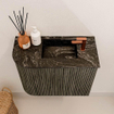 Mondiaz JOYA-DLUX 51.6cm toiletmeubel - ronding links kleur Shadow - Wastafel FAYE positie Rechts 1 kraangat kleur Lava. SW1422836