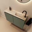 MONDIAZ TURE-DLUX 80cm toiletmeubel Army. EDEN wastafel Frappe positie rechts. Met 1 kraangat. SW1102640