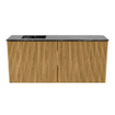 Mondiaz JOYA-DLUX 90cm toiletmeubel - kleur Oak - Wastafel FAYE positie Links Zonder kraangat kleur Lava. SW1422071