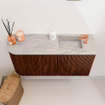 Mondiaz JOYA-DLUX 81.6cm toiletmeubel - ronding links kleur Ruby - Wastafel FAYE positie Rechts 1 kraangat kleur Glace. SW1423561