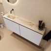 MONDIAZ TURE-DLUX Meuble toilette - 120cm - Cale - EDEN - vasque Frappe - position gauche - sans trou de robinet SW1102719