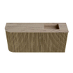 Mondiaz JOYA-DLUX 91.6cm meuble de toilette - arrondi gauche couleur Dusk - Vasque FAYE position Droite Sans trou de robinet couleur Arena. SW1425780