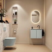 MONDIAZ TURE-DLUX Meuble toilette - 60cm - Greey - EDEN - vasque Glace - position centrale - 1 trou de robinet SW1103279