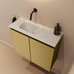 MONDIAZ TURE-DLUX Meuble toilette - 60cm - Oro - EDEN - vasque Opalo - position gauche - sans trou de robinet SW1104467