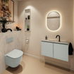 MONDIAZ TURE-DLUX Meuble toilette - 80cm - Greey - EDEN - vasque Opalo - position centrale - 1 trou de robinet SW1104313