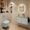 MONDIAZ TURE-DLUX meuble WC 80cm Greey. EDEN lavabo Opalo position milieu. Avec 1 trou de robinet. SW1104313