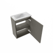 MONDIAZ TURE-DLUX Meuble de WC 40 cm Smoke. EDEN lavabo Opalo position à gauche. Avec 1 trou de robinet. SW1104574