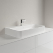 Villeroy & Boch Finion lavabo - dessous meulé 1 trou de robinet 80x47cm - Ceramic+ avec trop-plein dissimulé stone white SW209556