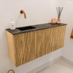 Mondiaz JOYA-DLUX 90cm toiletmeubel - kleur Oak - Wastafel FAYE positie Links Zonder kraangat kleur Lava. SW1422071