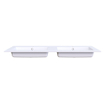 Arcqua Mira Inbouw Wastafel - 141x46x1.5cm - dubbele wasbak - 2 kraangaten - cast marble - mat wit SW1581371