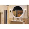 Saniclass Lonato Miroir avec éclairage rond diamètre 120cm avec éclairage LED indirect avec chauffe miroir et interrupteur infrarouge noir mat SW643412