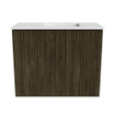 Mondiaz JOYA 50cm meuble de salle de bains - couleur Shadow - Vasque FAYE position Droite 1 trou de robinet couleur Talc. SW1421394