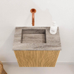 Mondiaz JOYA-DLUX 40cm toiletmeubel - kleur Oak - Wastafel FAYE positie Links Zonder kraangat kleur Oza. SW1424074