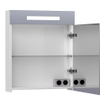 BRAUER Promise Deluxe Armoire toilette 60x70x15cm avec 1 porte droite et éclairage LED Blanc brillant SW2209